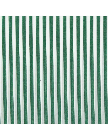 Cotton poplin fabric - Wide stripes - Dark green