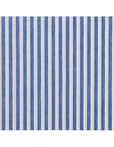 Cotton poplin fabric - Wide stripes - Blue