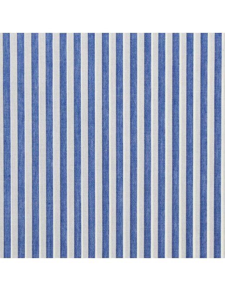 Cotton poplin fabric - Wide stripes - Blue