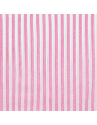 Cotton poplin fabric - Wide stripes - Pink