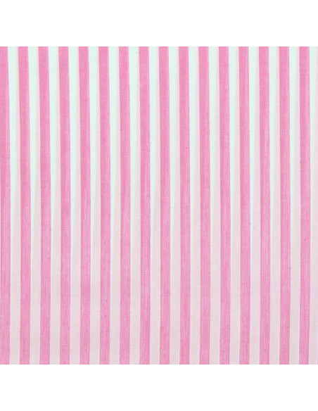 Cotton poplin fabric - Wide stripes - Pink