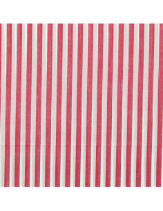 Cotton poplin fabric - Wide stripes - Cherry red 2