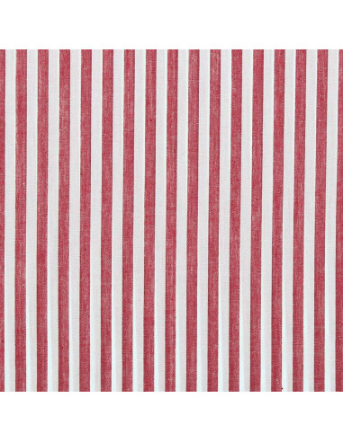 Cotton poplin fabric - Wide stripes - Red