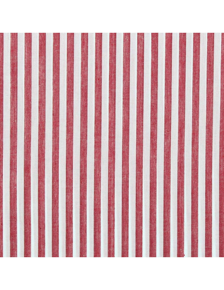Cotton poplin fabric - Wide stripes - Red