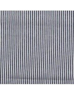 Cotton poplin fabric - Fine stripes - Navy blue 2