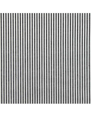 Cotton poplin fabric - Fine stripes - Dark gray