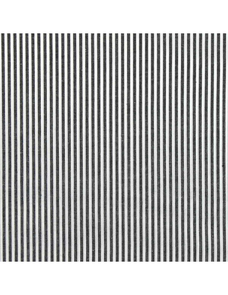 Cotton poplin fabric - Fine stripes - Dark gray
