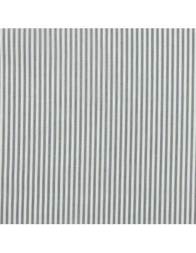 Cotton poplin fabric - Fine stripes - Gray