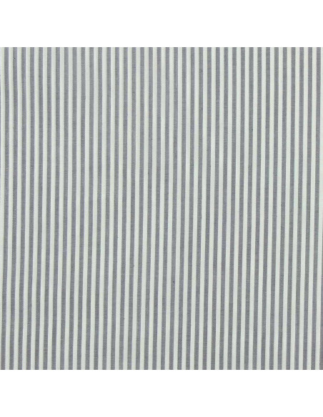 Cotton poplin fabric - Fine stripes - Gray