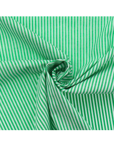 Cotton poplin fabric - Fine stripes - Green