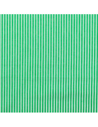 Cotton poplin fabric - Fine stripes - Green