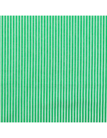Cotton poplin fabric - Fine stripes - Green