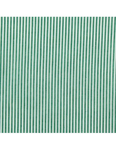 Cotton poplin fabric - Fine stripes - Dark green