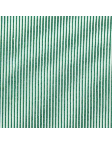 Cotton poplin fabric - Fine stripes - Dark green