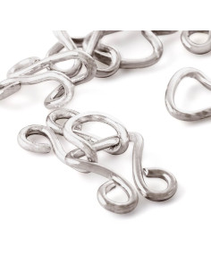 Staples and fasteners for corsets - Silver set of 6 2