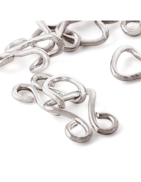 Staples and fasteners for corsets - Silver set of 6