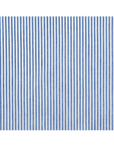 Cotton poplin fabric - Fine stripes - Blue