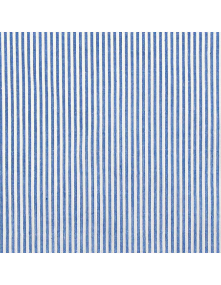 Cotton poplin fabric - Fine stripes - Blue