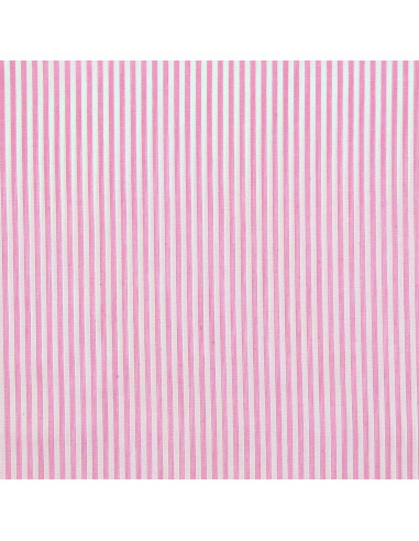 Cotton poplin fabric - Fine stripes - Pink
