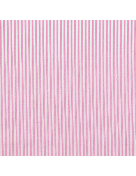 Cotton poplin fabric - Fine stripes - Pink
