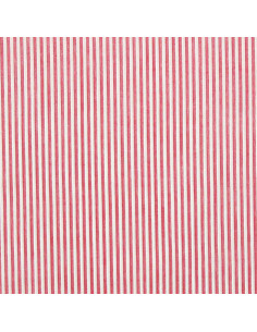 Cotton poplin fabric - Fine stripes - Cherry red 2
