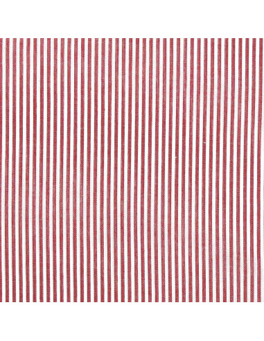 Cotton poplin fabric - Fine stripes - Red