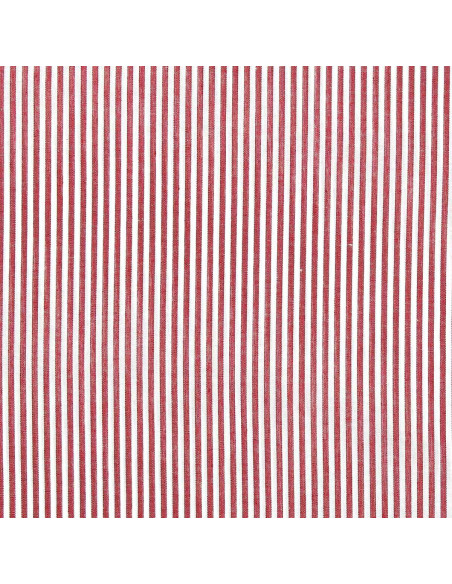 Cotton poplin fabric - Fine stripes - Red