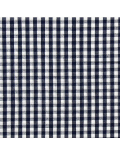 Cotton poplin fabric - Large checkered Vichy - Navy blue 2