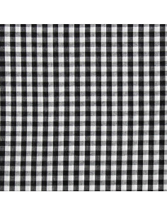 Cotton poplin fabric - Large gingham checks - Black 2