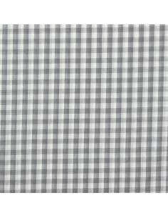 Cotton poplin fabric - Large Vichy checks - Gray 2