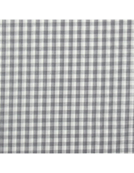 Cotton poplin fabric - Large Vichy checks - Gray