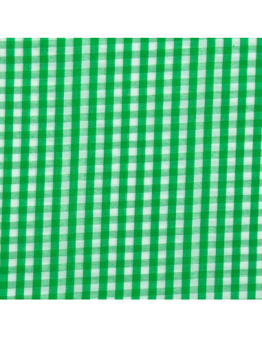 Cotton poplin fabric - Large Vichy checks - Green