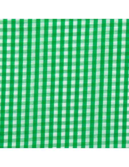 Cotton poplin fabric - Large Vichy checks - Green