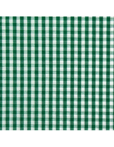 Cotton poplin fabric - Large gingham checks - Dark green