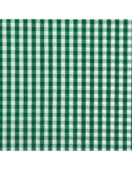 Cotton poplin fabric - Large gingham checks - Dark green