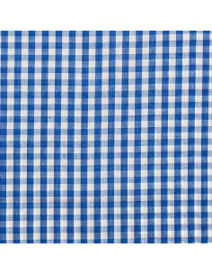 Cotton poplin fabric - Large gingham checks - Blue 2
