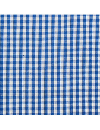 Cotton poplin fabric - Large gingham checks - Blue