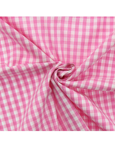 Cotton poplin fabric - Large gingham checks - Pink
