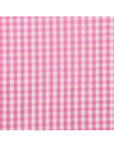 Cotton poplin fabric - Large gingham checks - Pink