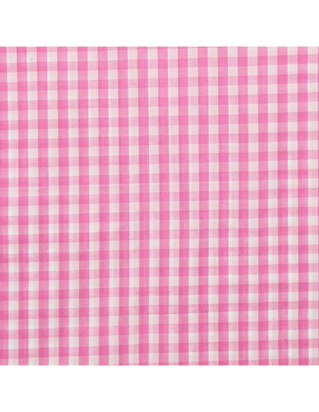 Cotton poplin fabric - Large gingham checks - Pink