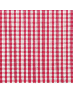 Cotton poplin fabric - Large gingham checks - Raspberry 2
