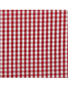 Cotton poplin fabric - Large gingham checks - Red 2