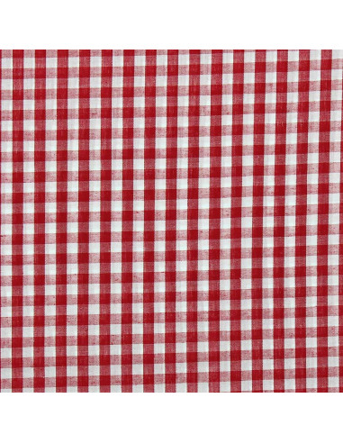 Cotton poplin fabric - Large gingham checks - Red
