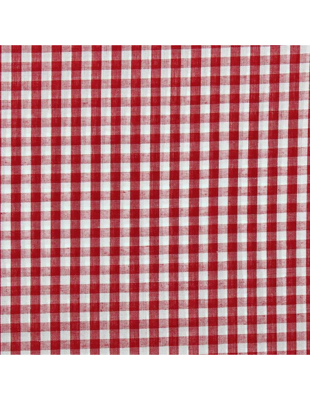 Cotton poplin fabric - Large gingham checks - Red
