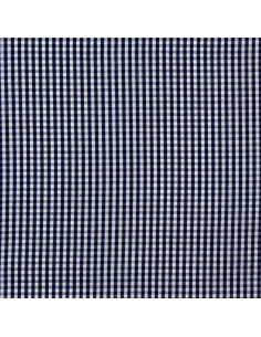 Cotton poplin fabric - Small gingham checks - Navy blue 2