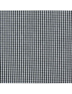 Cotton poplin fabric - Small checkered Vichy - Black 2