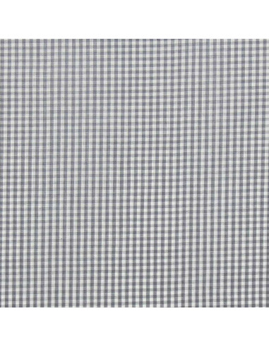 Cotton poplin fabric - Small checkered Vichy - Gray