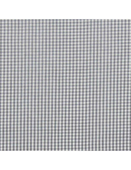 Cotton poplin fabric - Small checkered Vichy - Gray