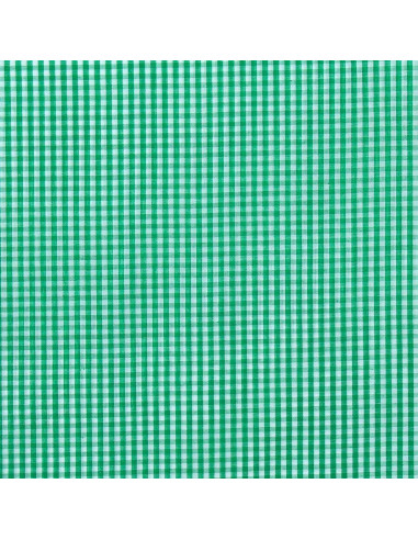 Cotton poplin fabric - Small gingham checks - Green