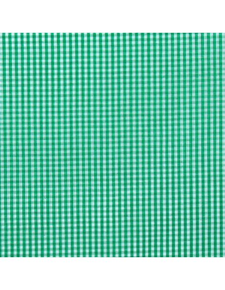 Cotton poplin fabric - Small gingham checks - Green